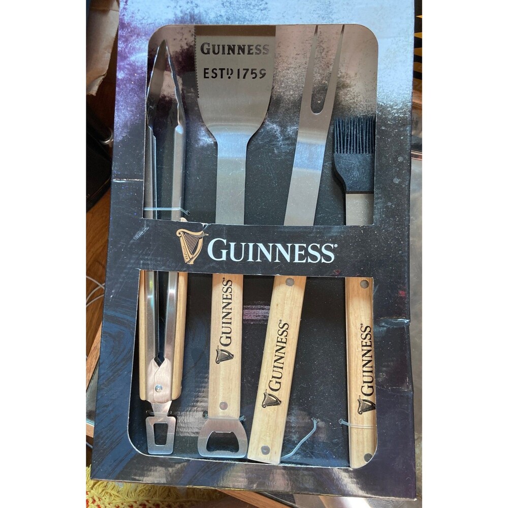 GUINNESS Heavy-Duty 4pc BBQ Set - SUPER RARE Highly Collectable NEW & SEALED